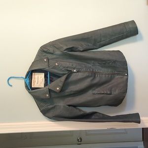 Faux leather moto jacket - Anthropology